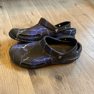 CROCS  Black and Blue Lightning clogs